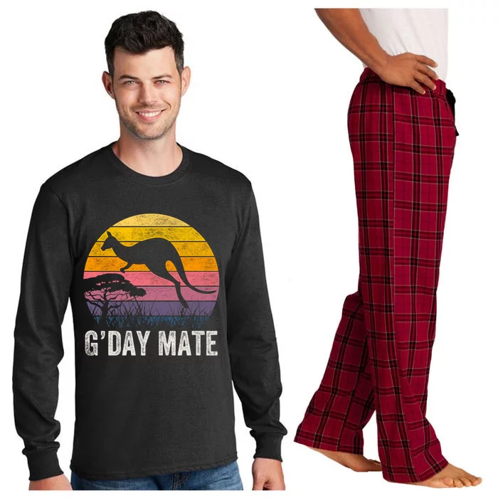 Australia G'day Mate Cool Gift Funny Kangaroo Australian Symbol Gift Long Sleeve Pajama Set