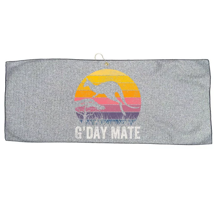 Australia G'day Mate Cool Gift Funny Kangaroo Australian Symbol Gift Large Microfiber Waffle Golf Towel