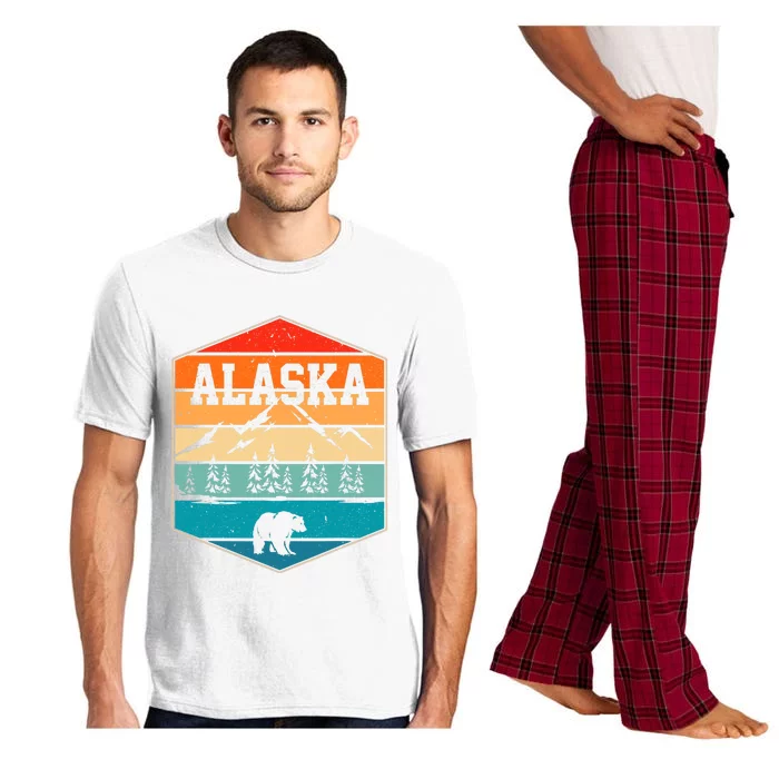 Alaskan Glacier Mountains Landscape Bear Animal Retro Alaska Pajama Set