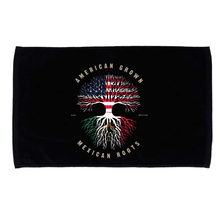 American Grown Mexican Roots Mexico Flag Microfiber Hand Towel