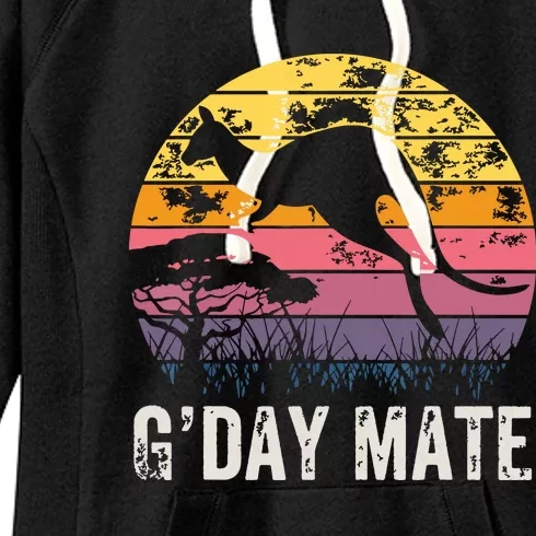 Australia GDay Mate Shirts Funny Kangaroo Australian Symbol Women's Fleece Hoodie