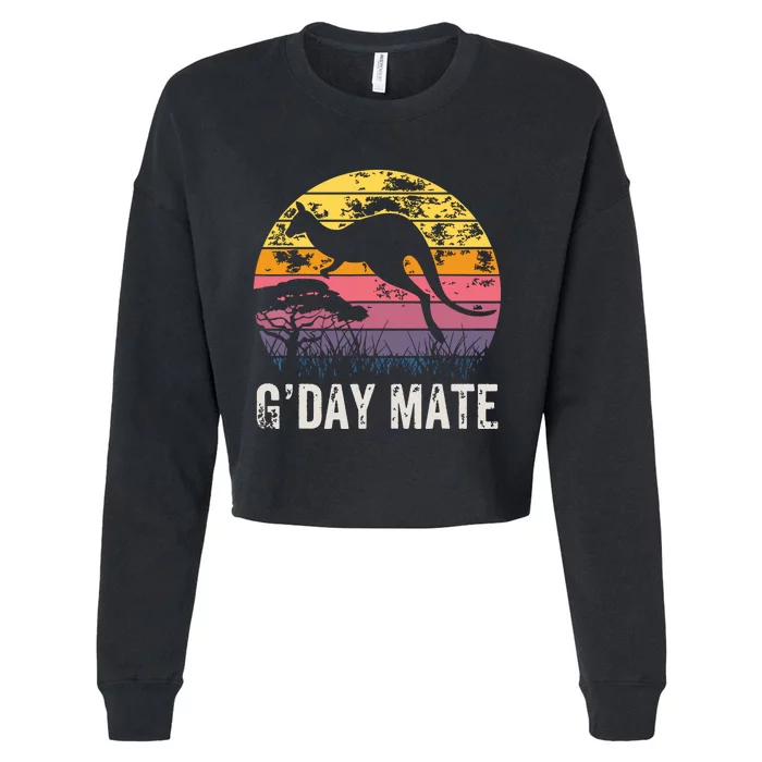 Australia GDay Mate Shirts Funny Kangaroo Australian Symbol Cropped Pullover Crew