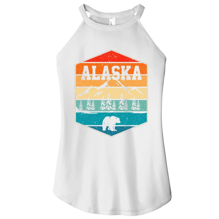 Alaskan Glacier Mountains Landscape Bear Animal Retro Alaska Women’s Perfect Tri Rocker Tank