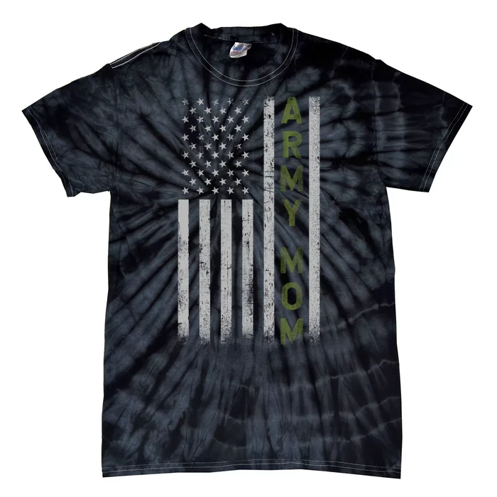 Army Gift Mom Proud Army Mother USA Flag Tie-Dye T-Shirt