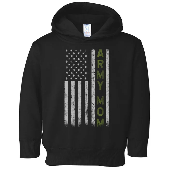 Army Gift Mom Proud Army Mother USA Flag Toddler Hoodie