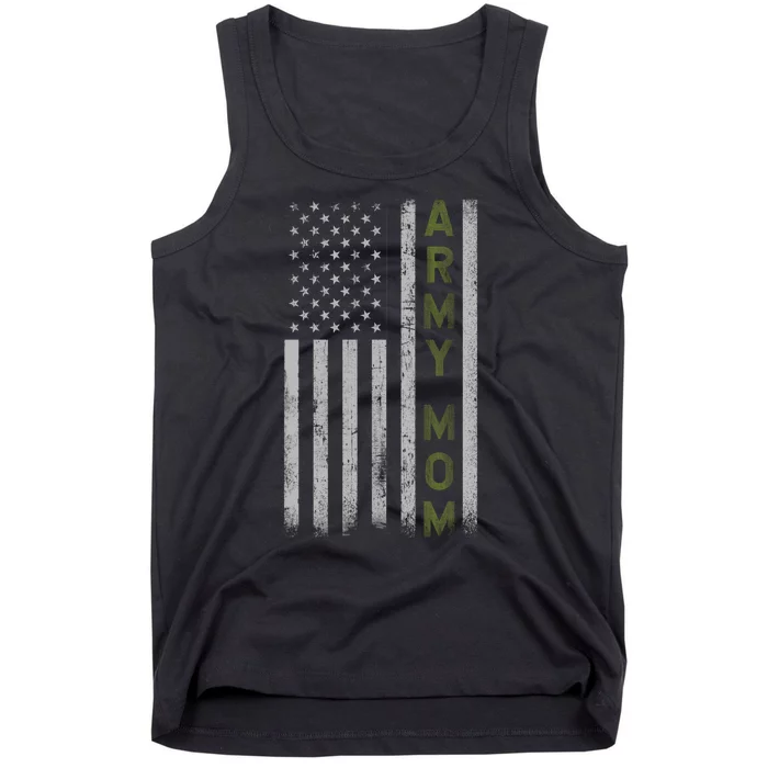 Army Gift Mom Proud Army Mother USA Flag Tank Top