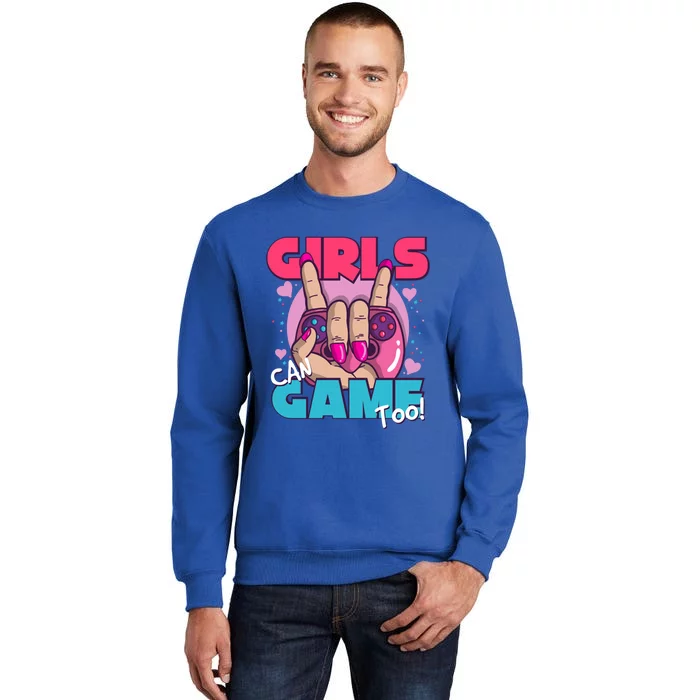 Anime Gaming Motif Can Game Too Gamer Gift Tall Sweatshirt