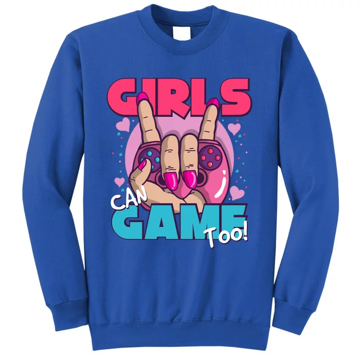 Anime Gaming Motif Can Game Too Gamer Gift Tall Sweatshirt