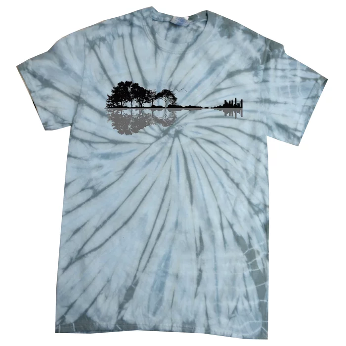 Acoustic Guitar Nature Forest Music Bass Guitarist Tie-Dye T-Shirt