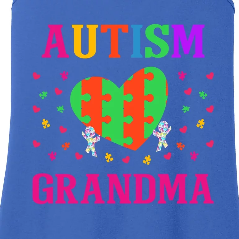 Autism Grandma Nana Mimi Grandmother Autistic Acceptance Cute Gift Ladies Essential Tank