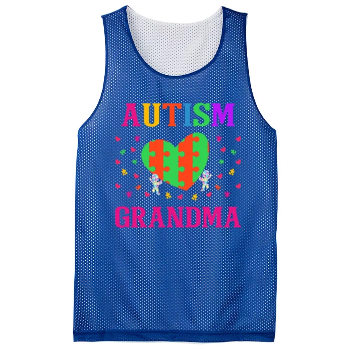 Autism Grandma Nana Mimi Grandmother Autistic Acceptance Cute Gift Mesh Reversible Basketball Jersey Tank