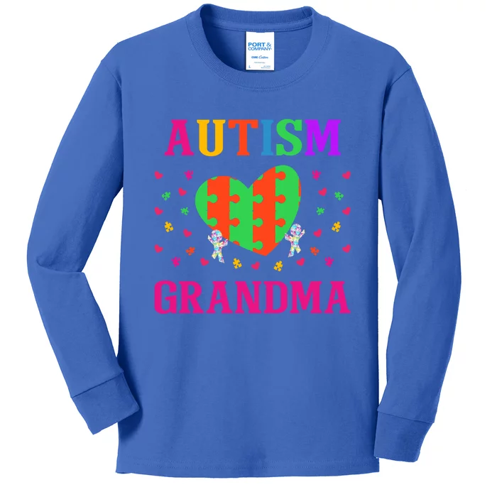 Autism Grandma Nana Mimi Grandmother Autistic Acceptance Cute Gift Kids Long Sleeve Shirt