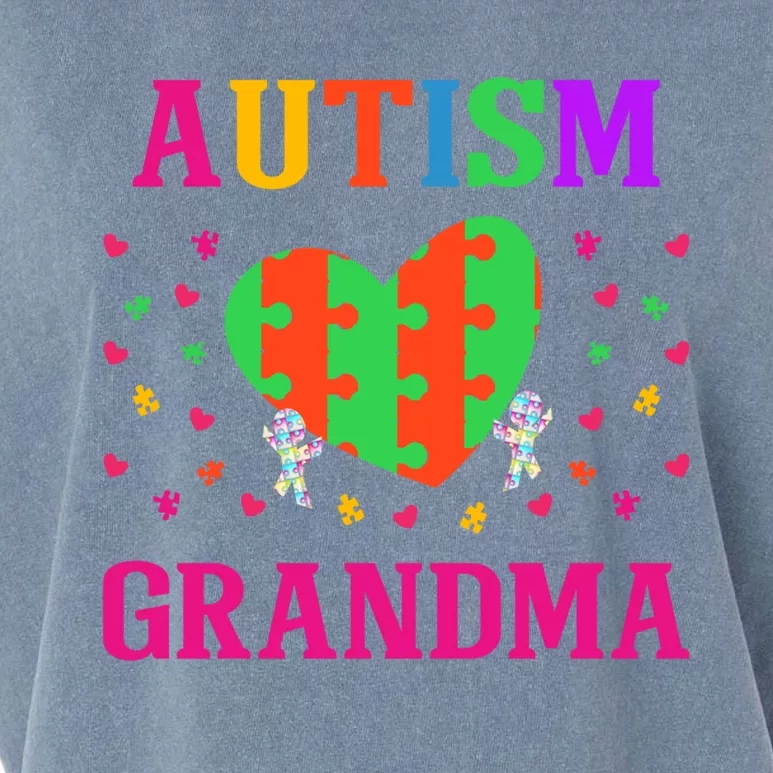 Autism Grandma Nana Mimi Grandmother Autistic Acceptance Cute Gift Garment-Dyed Women's Muscle Tee