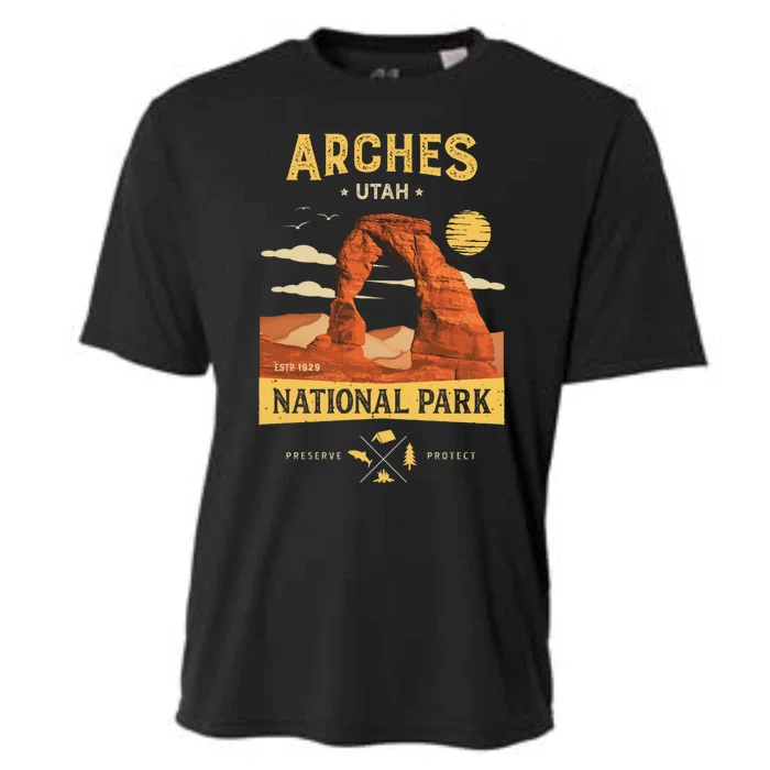 Arches Gift National Park Delicate Arch Vintage Gift Cooling Performance Crew T-Shirt