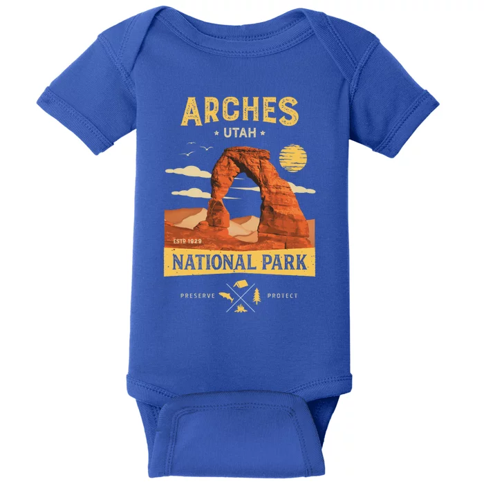 Arches Gift National Park Delicate Arch Vintage Gift Baby Bodysuit