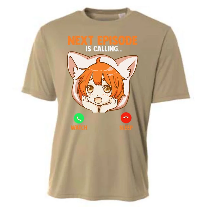 Anime Girl Next Episode Is Calling Sleep Can Wait Cooling Performance Crew T-Shirt