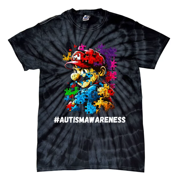 Autism Gamer Navigating Autism , Autism Mom Dad Gaming Tie-Dye T-Shirt