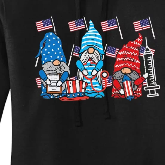 American Gnomes Nurse 4th Of July Scrub Top Patriot Women's Pullover Hoodie