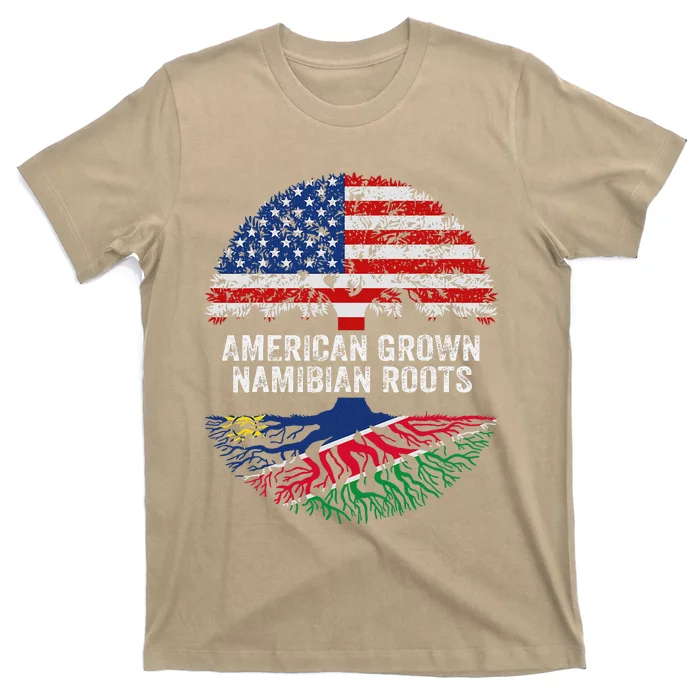 American Grown Namibian Roots Flag Namibia T-Shirt