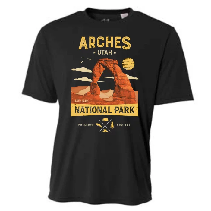 Arches Gift National Park Delicate Arch Vintage Gift Cooling Performance Crew T-Shirt