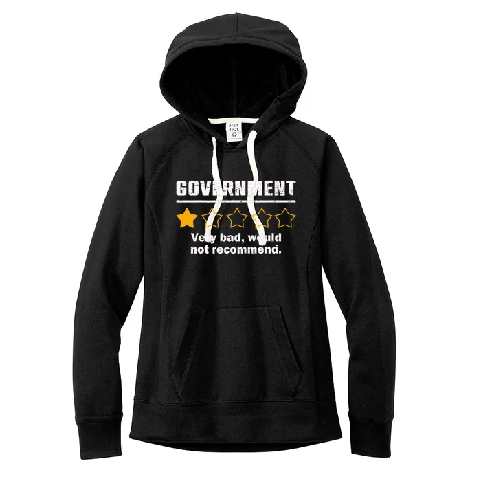 Anti Government One Star Rate Not Recommend Women's Fleece Hoodie