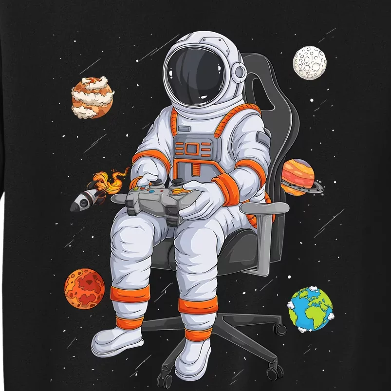 Astronaut Gamer Outer Space Gaming System Planets Tall Sweatshirt