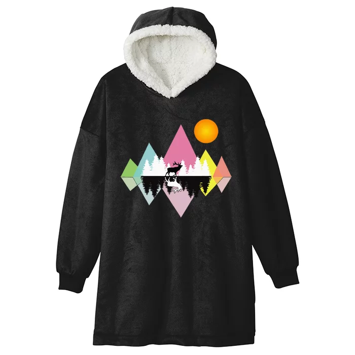 Awesome Geometric Outdoor Mountain Hooded Wearable Blanket