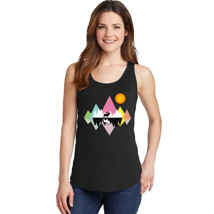 Awesome Geometric Outdoor Mountain Ladies Essential Tank