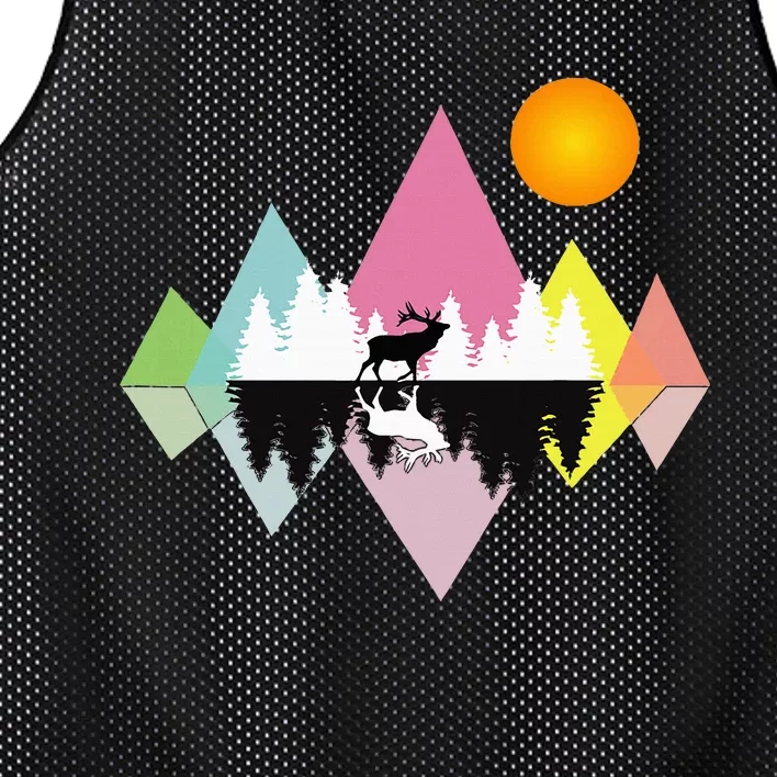 Awesome Geometric Outdoor Mountain Mesh Reversible Basketball Jersey Tank