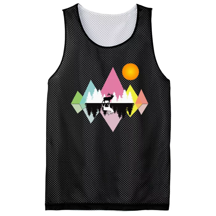 Awesome Geometric Outdoor Mountain Mesh Reversible Basketball Jersey Tank