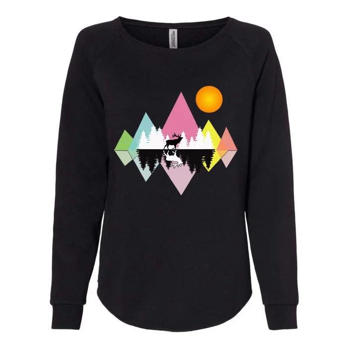 Awesome Geometric Outdoor Mountain Womens California Wash Sweatshirt