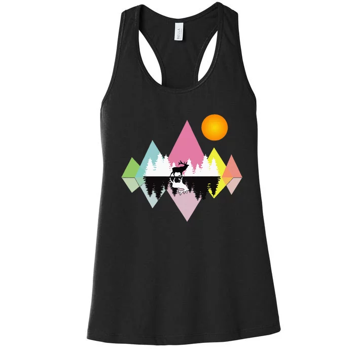 Awesome Geometric Outdoor Mountain Women's Racerback Tank