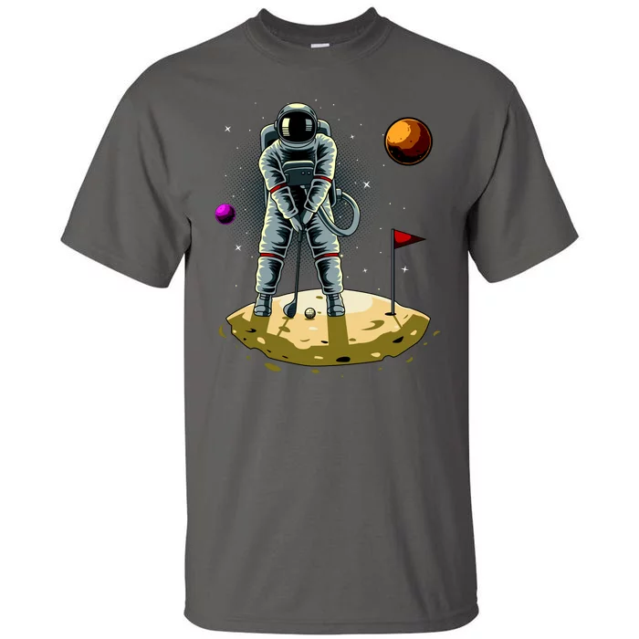 Astronaut Golfing On The Moon Funny Golf Lovers Tall T-Shirt