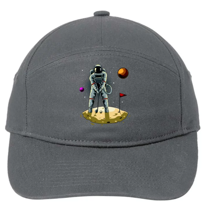 Astronaut Golfing On The Moon Funny Golf Lovers 7-Panel Snapback Hat