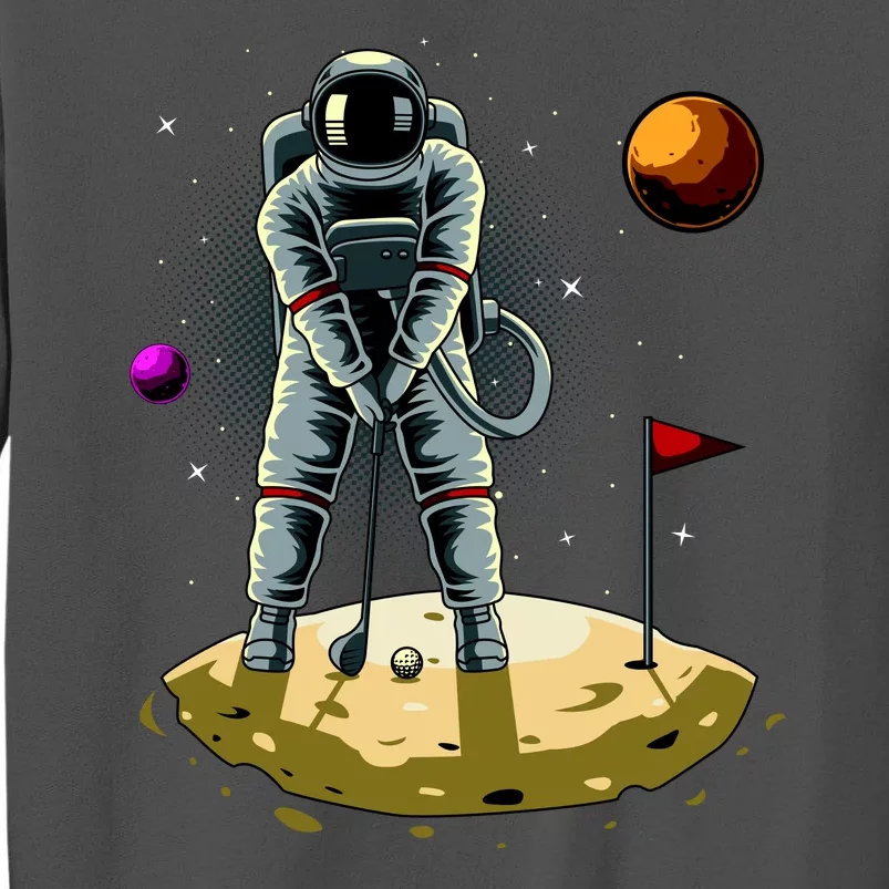 Astronaut Golfing On The Moon Funny Golf Lovers Tall Sweatshirt