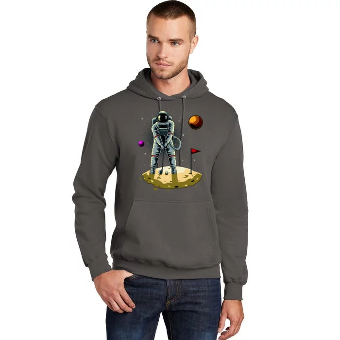 Astronaut Golfing On The Moon Funny Golf Lovers Tall Hoodie