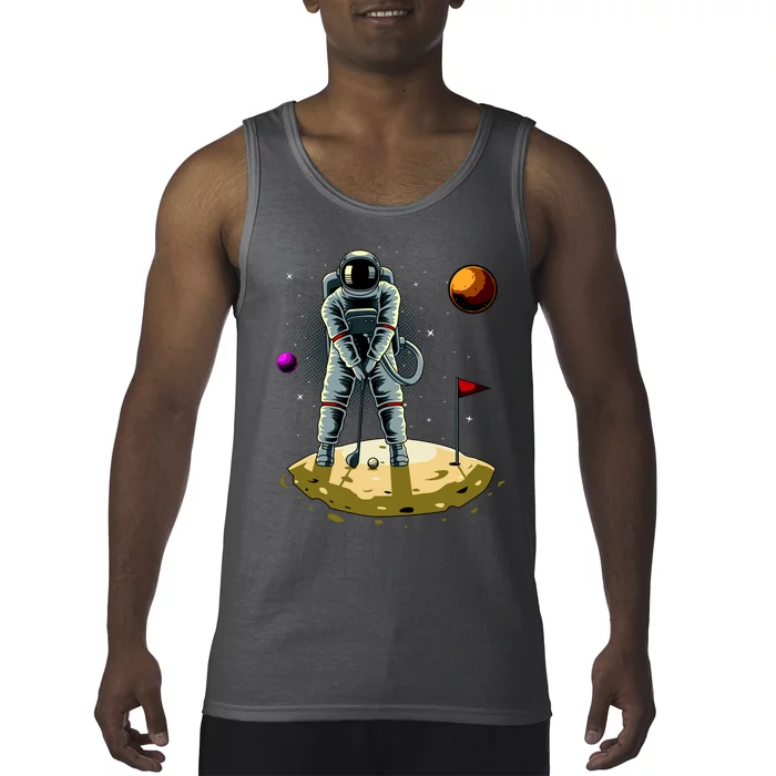 Astronaut Golfing On The Moon Funny Golf Lovers Tank Top