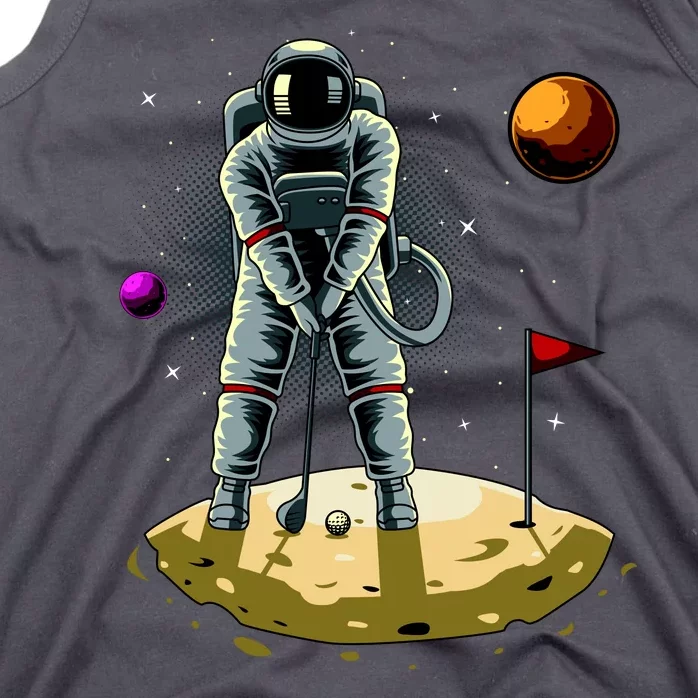 Astronaut Golfing On The Moon Funny Golf Lovers Tank Top