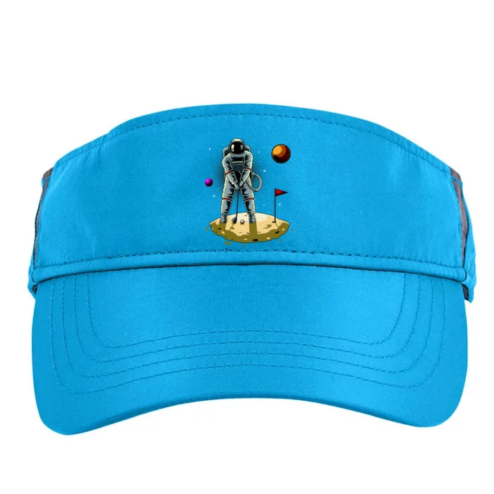 Astronaut Golfing On The Moon Funny Golf Lovers Adult Drive Performance Visor