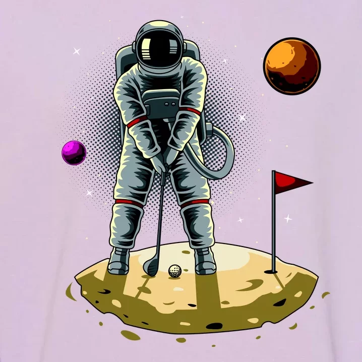 Astronaut Golfing On The Moon Funny Golf Lovers Garment-Dyed Sweatshirt