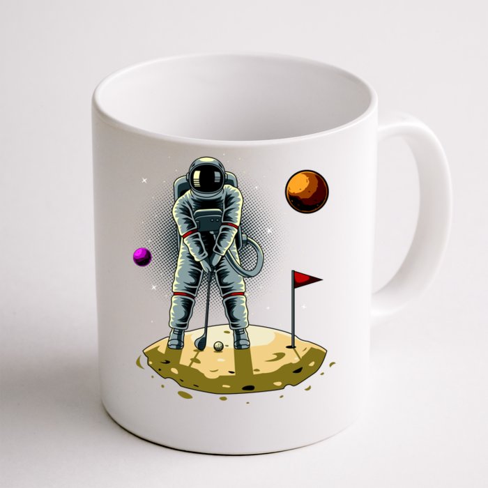 Astronaut Golfing On The Moon Funny Golf Lovers Front & Back Coffee Mug