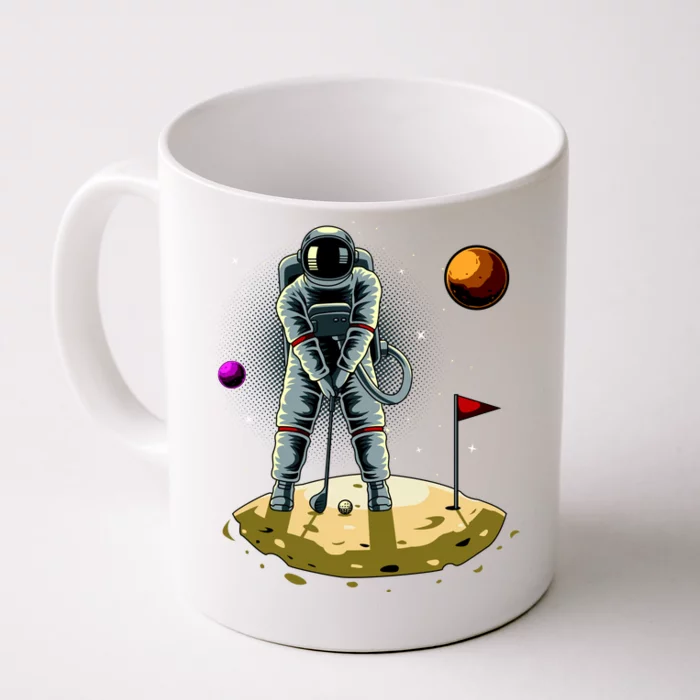 Astronaut Golfing On The Moon Funny Golf Lovers Front & Back Coffee Mug