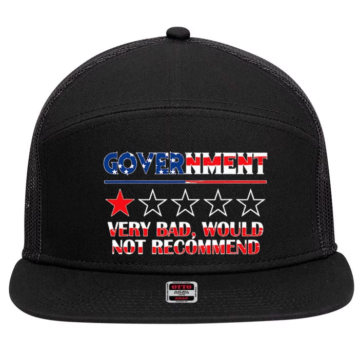 Anti Government One Star Rate Not Recommend 7 Panel Mesh Trucker Snapback Hat