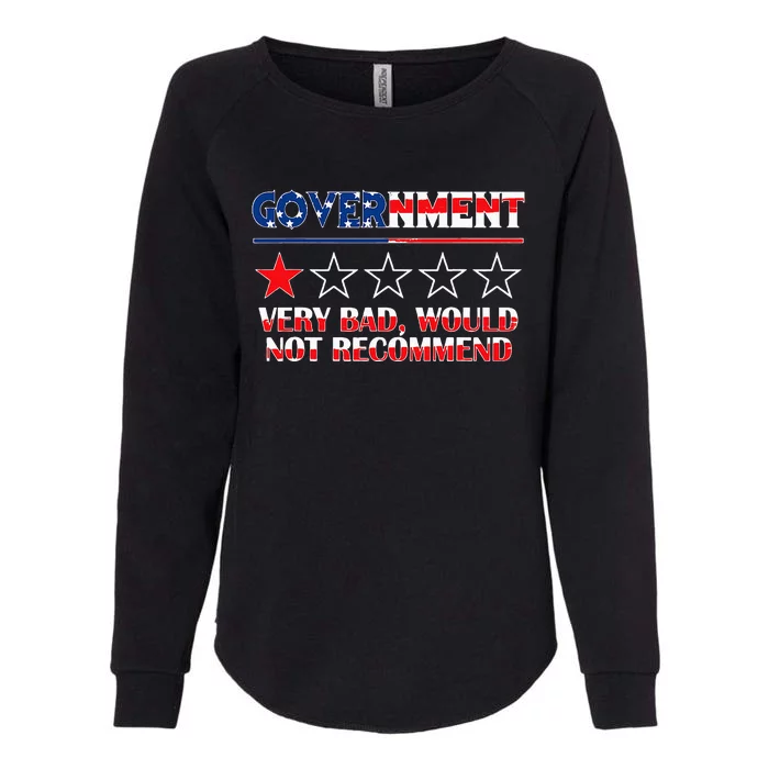 Anti Government One Star Rate Not Recommend Womens California Wash Sweatshirt