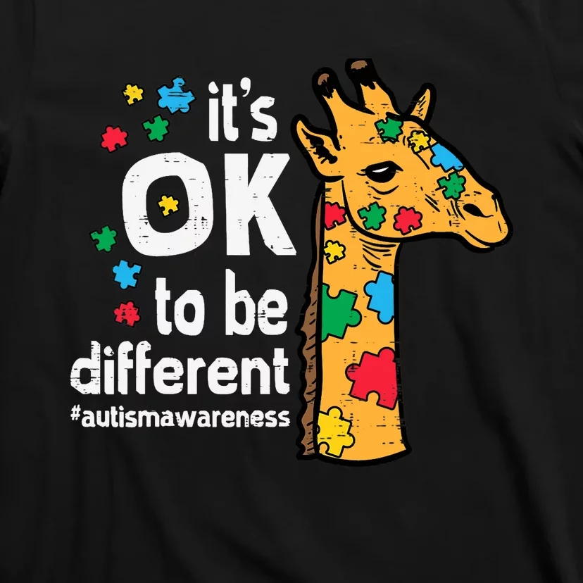 Autism Giraffe Ok To Be Different Awareness Boy T-Shirt