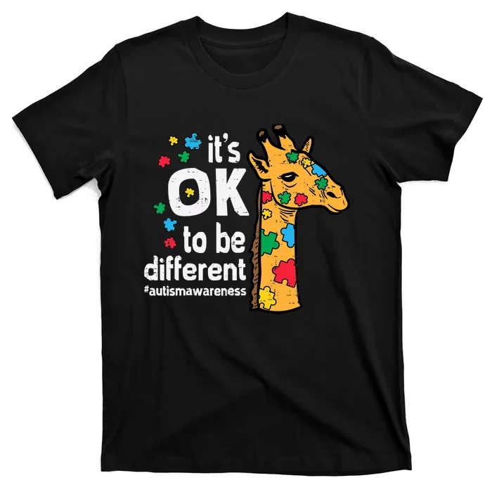 Autism Giraffe Ok To Be Different Awareness Boy T-Shirt