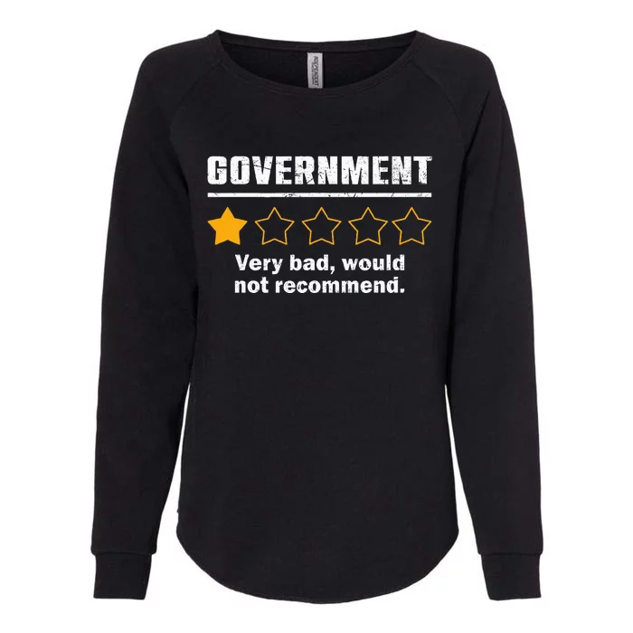 Anti Government One Star Rate Not Recommend Womens California Wash Sweatshirt