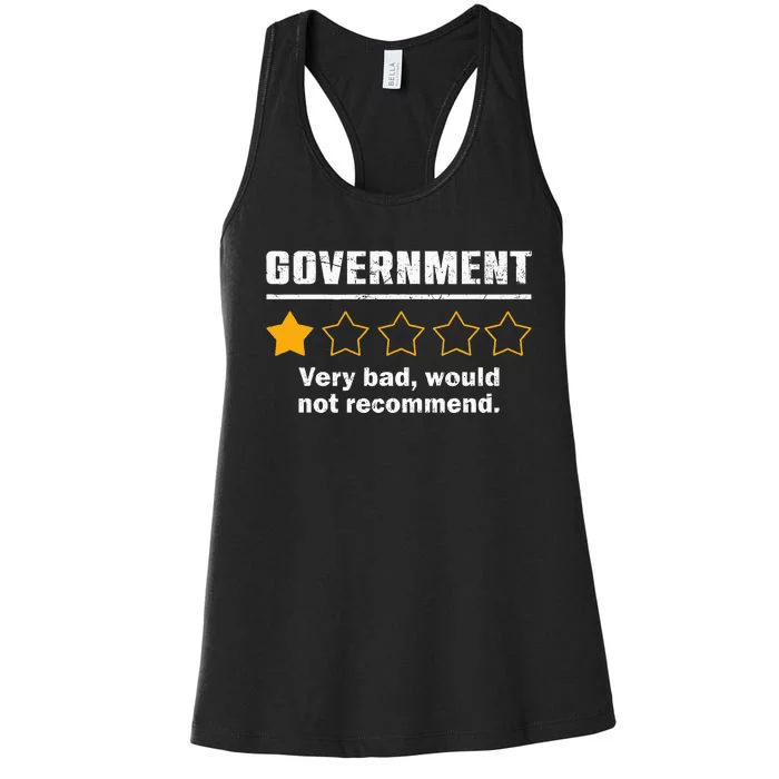 Anti Government One Star Rate Not Recommend Women's Racerback Tank