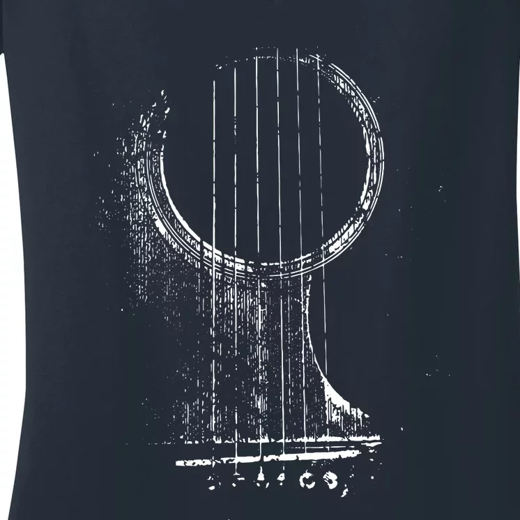 Acoustic Guitar Player Six String Classic Rock Roll Women's V-Neck T-Shirt