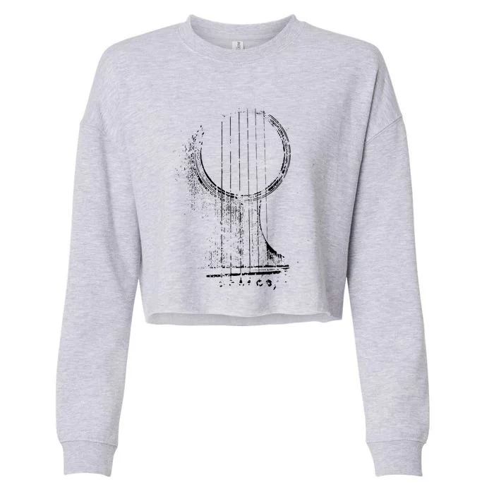 Acoustic Guitar Player Six String Classic Rock Roll Cropped Pullover Crew